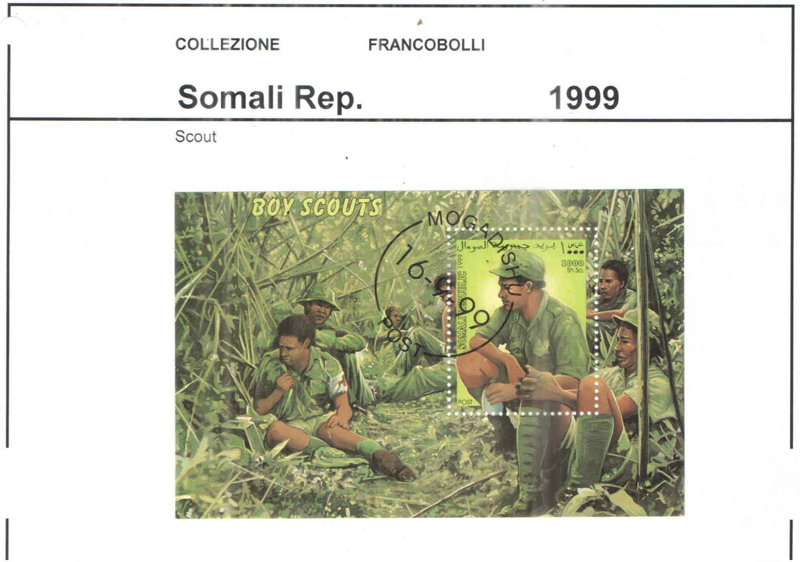 Somali Rep.Po 1999 Boy Scout   Scott.S/s...See Scan On Page - Somalia (1960-...)