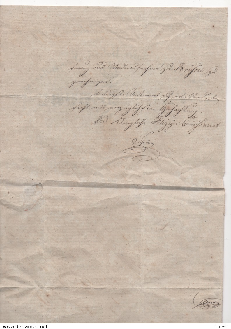 Rapport De Police De PLASSENBURG DE 1828 - Documents Historiques