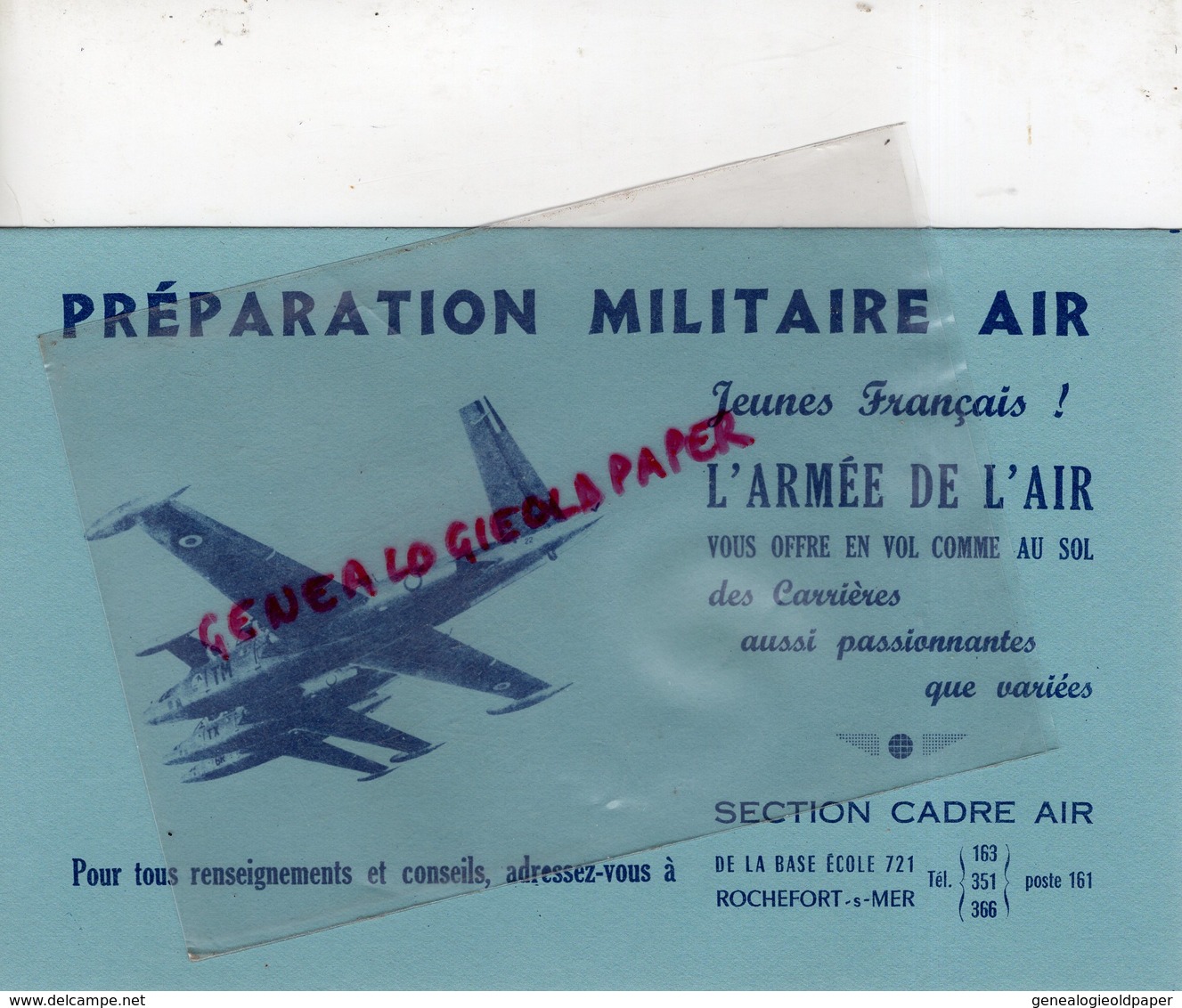 17- ROCHEFORT SUR MER-RARE BUVARD AVIATION ARMEE DE L' AIR- BASE ECOLE 721 - AVION SECTION CADRE AIR - Transporte