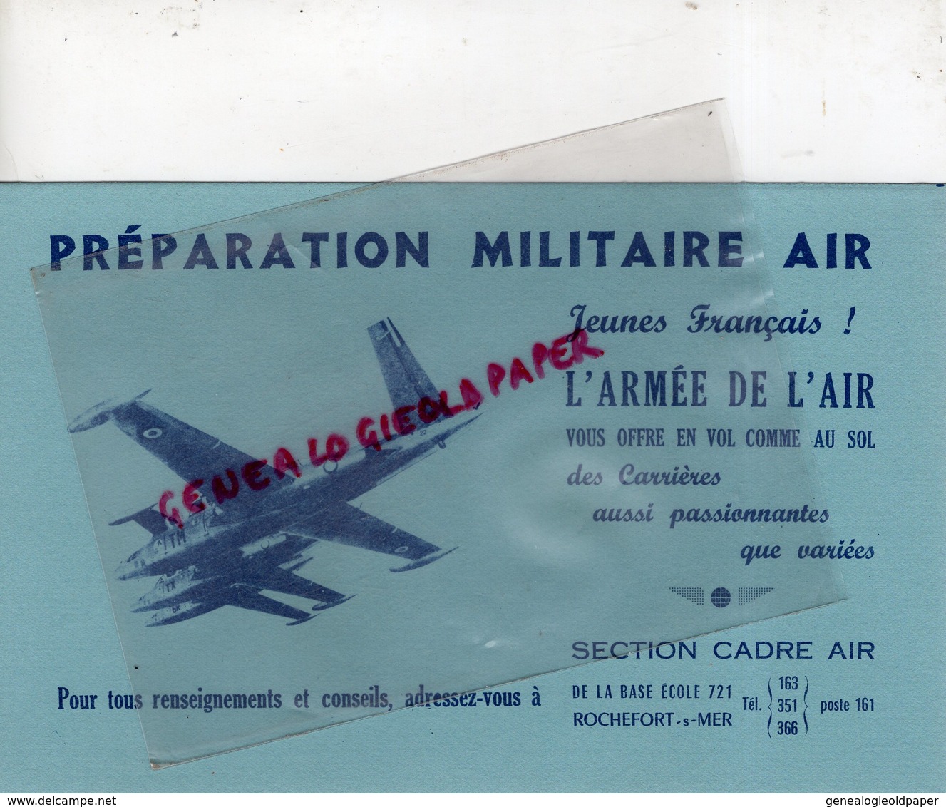 17- ROCHEFORT SUR MER-RARE BUVARD AVIATION ARMEE DE L' AIR- BASE ECOLE 721 - AVION SECTION CADRE AIR - Transportmiddelen