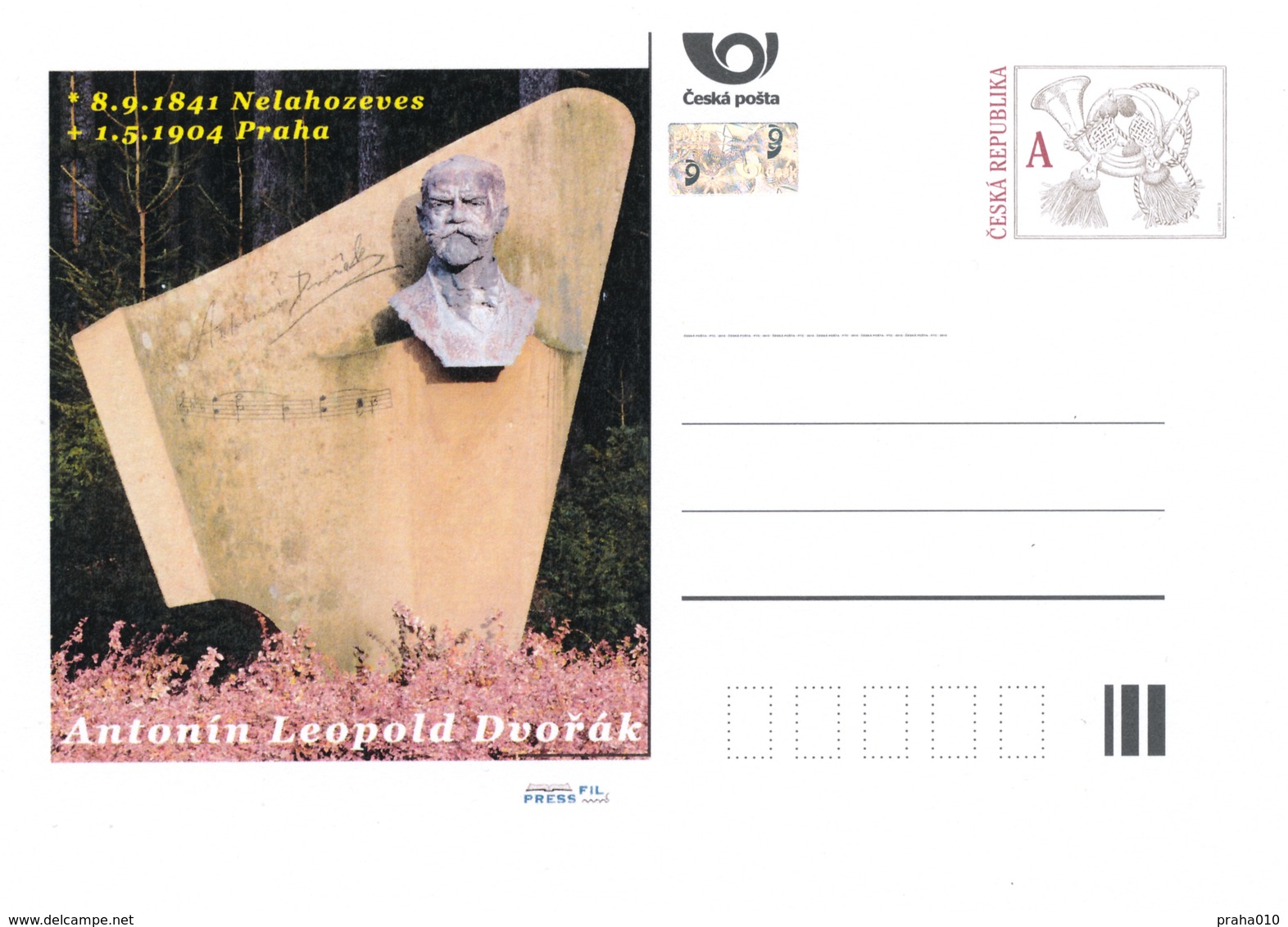 Rep. Ceca / Cart. Postali (Pre2016/40) Antonin Dvorak (1841-1904) Compositore Ceco - Cartoline Postali