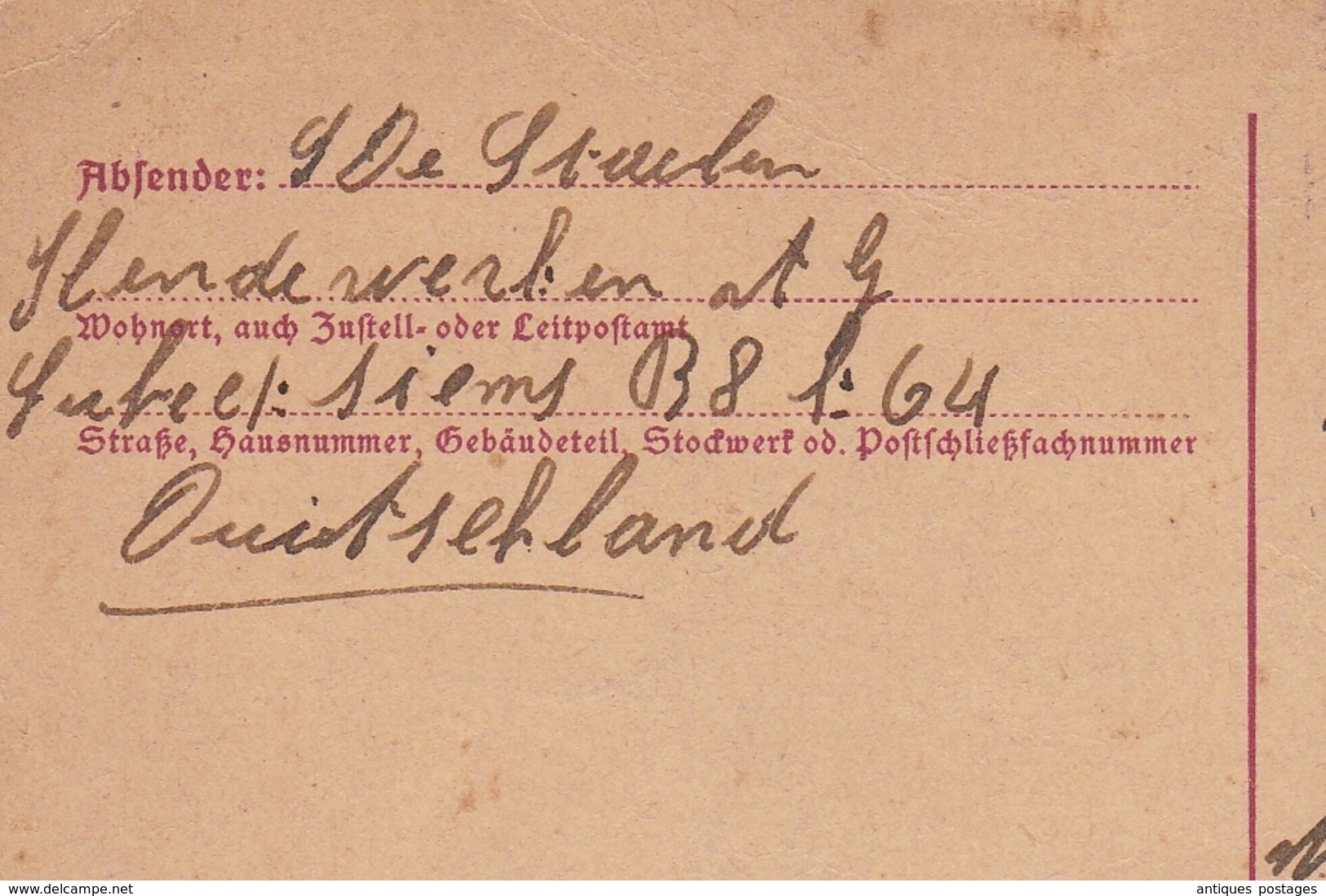 Entier Postal Lübeck Deutschland 1941 Deutsche Rote Kreuz Anvers Belgique WW2 Croix Rouge Red Cross - Autres & Non Classés