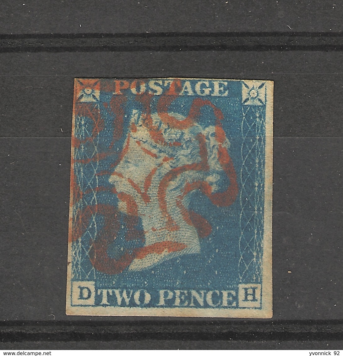 Grande Bretagne _ Two Pence Bleu (1840 ) N°2 Signé Calves - Used Stamps