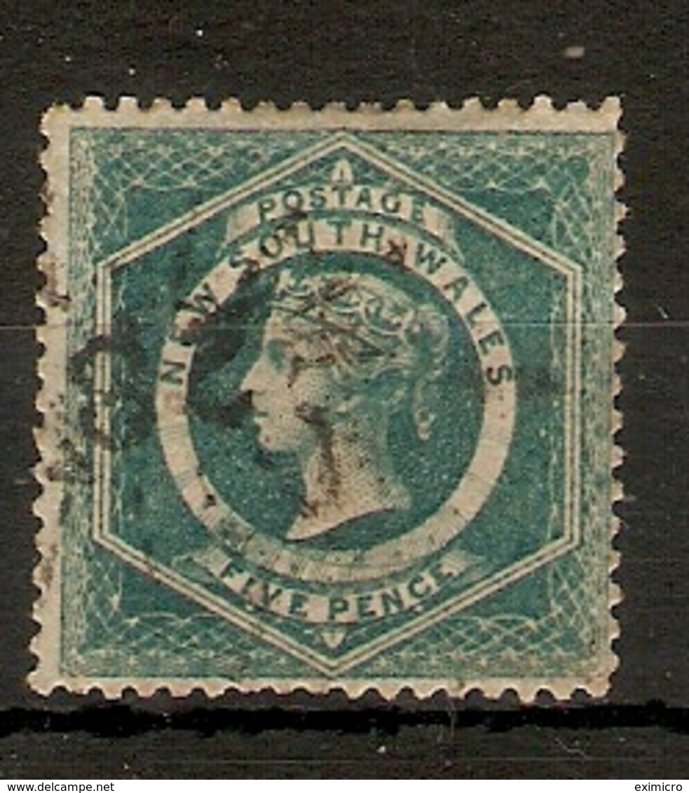 NEW SOUTH WALES 1863 5d BLUISH GREEN  SG 160 FINE USED Cat £38 - Used Stamps