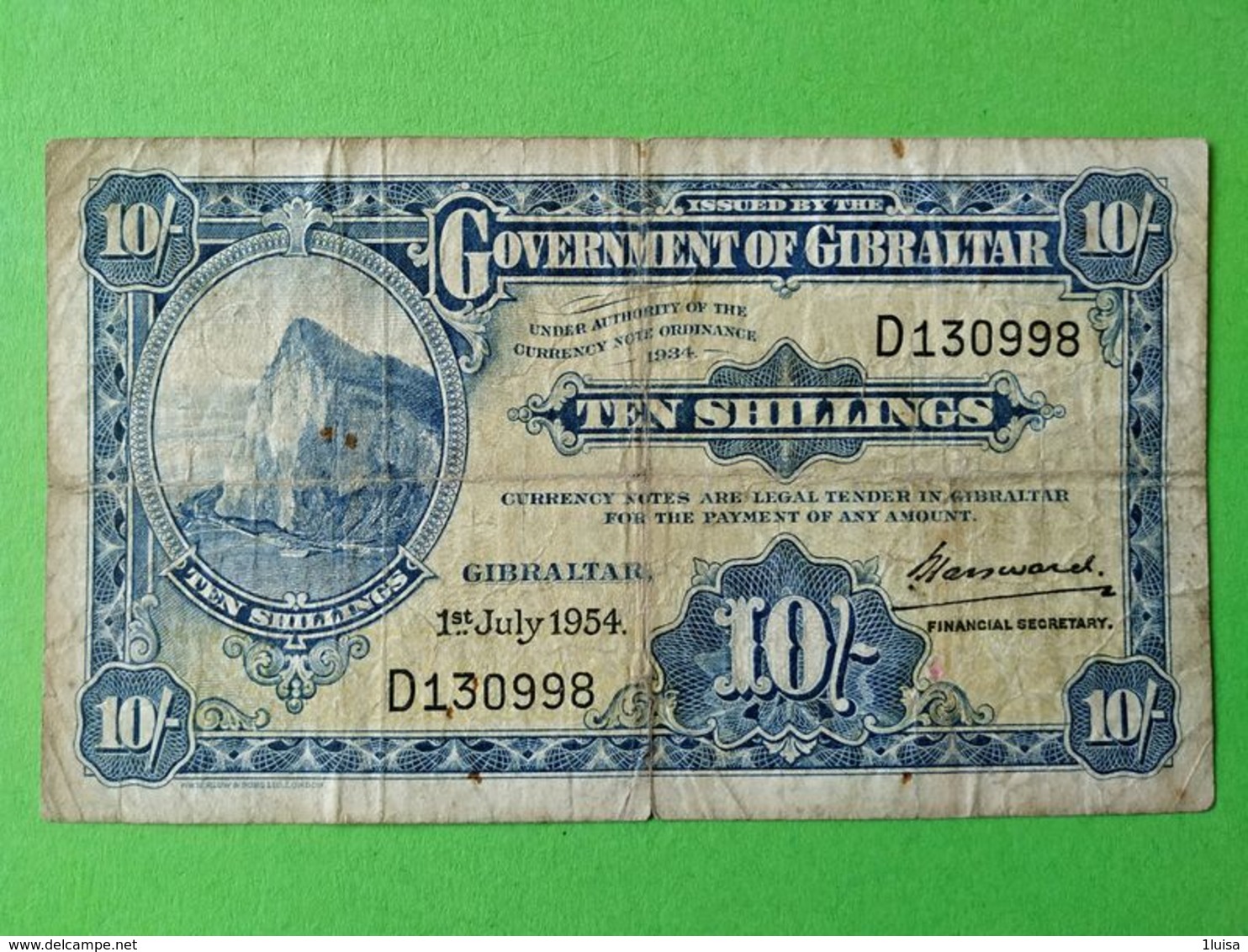 10 Shillings 1954 - Gibilterra