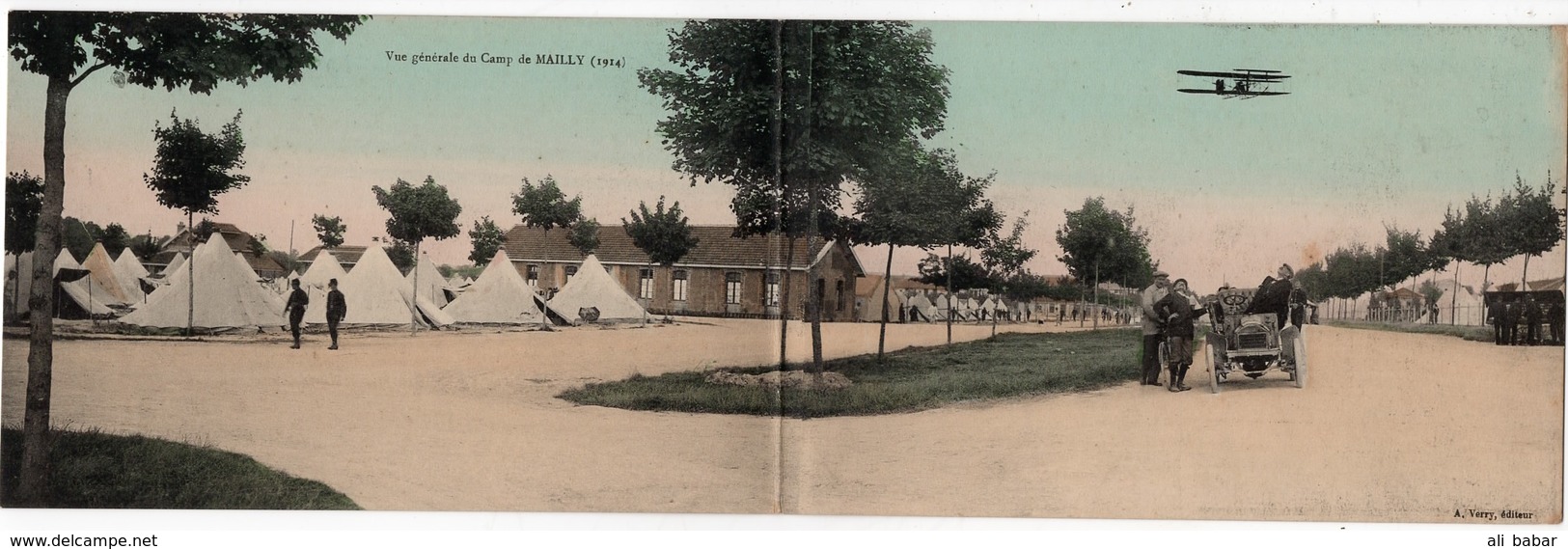 Mailly : Carte Panoramique Double Format : Vue Générale En 1914 (Editeur A. Verry) - Mailly-le-Camp