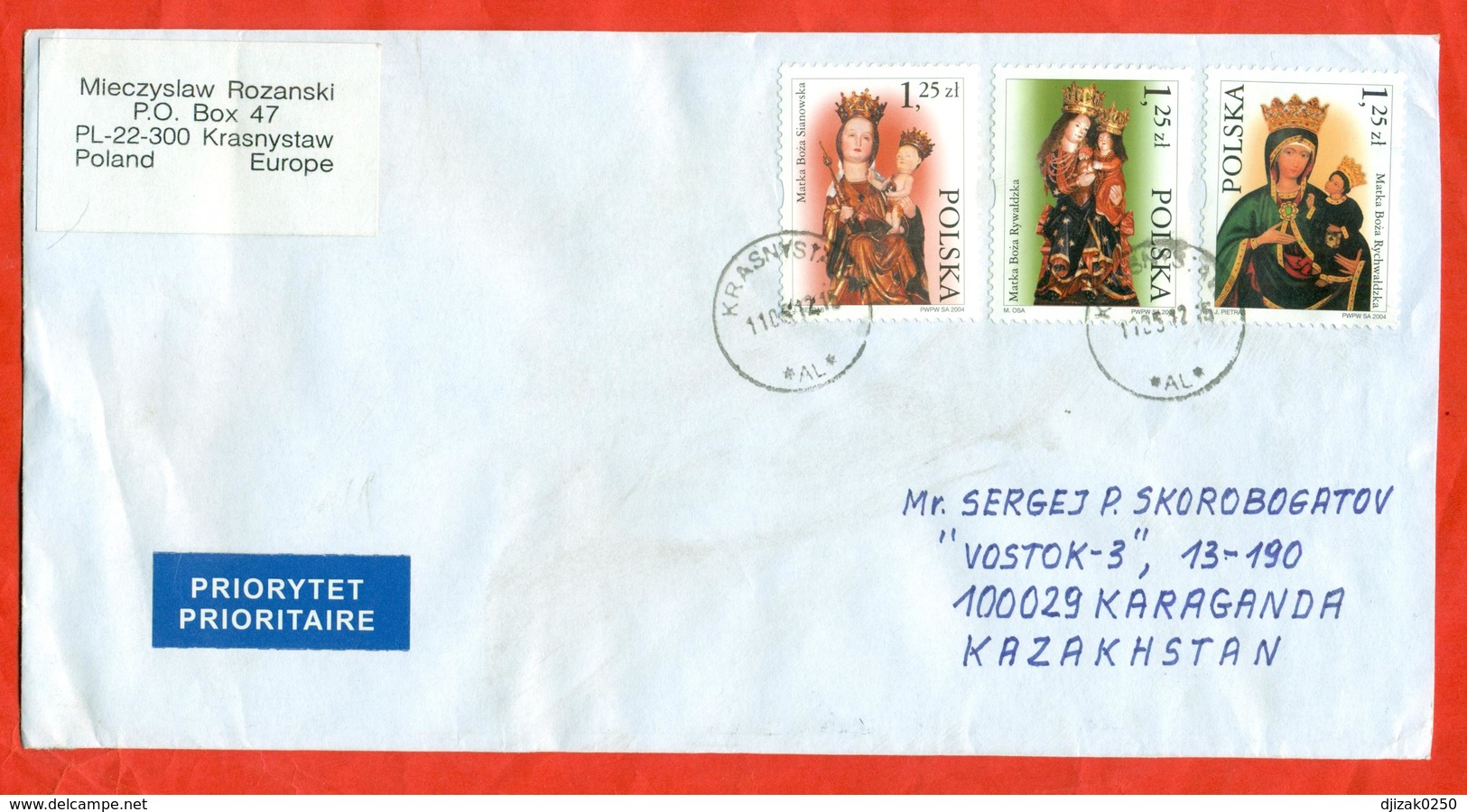 Poland 2004.Holy Mary. The Envelope Is Really Past Mail. Airmail. - Covers & Documents