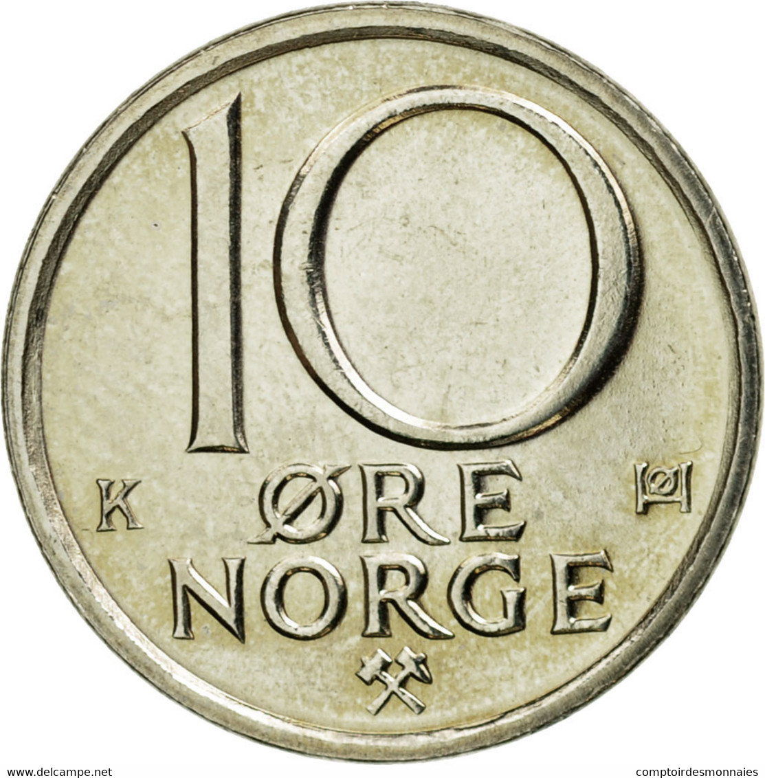 Monnaie, Norvège, Olav V, 10 Öre, 1991, SUP, Copper-nickel, KM:416 - Norvège