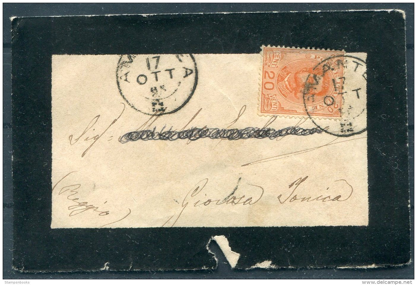 1898 Italy Amantea Mourning Cover - Gioiosa Ionica - Poststempel