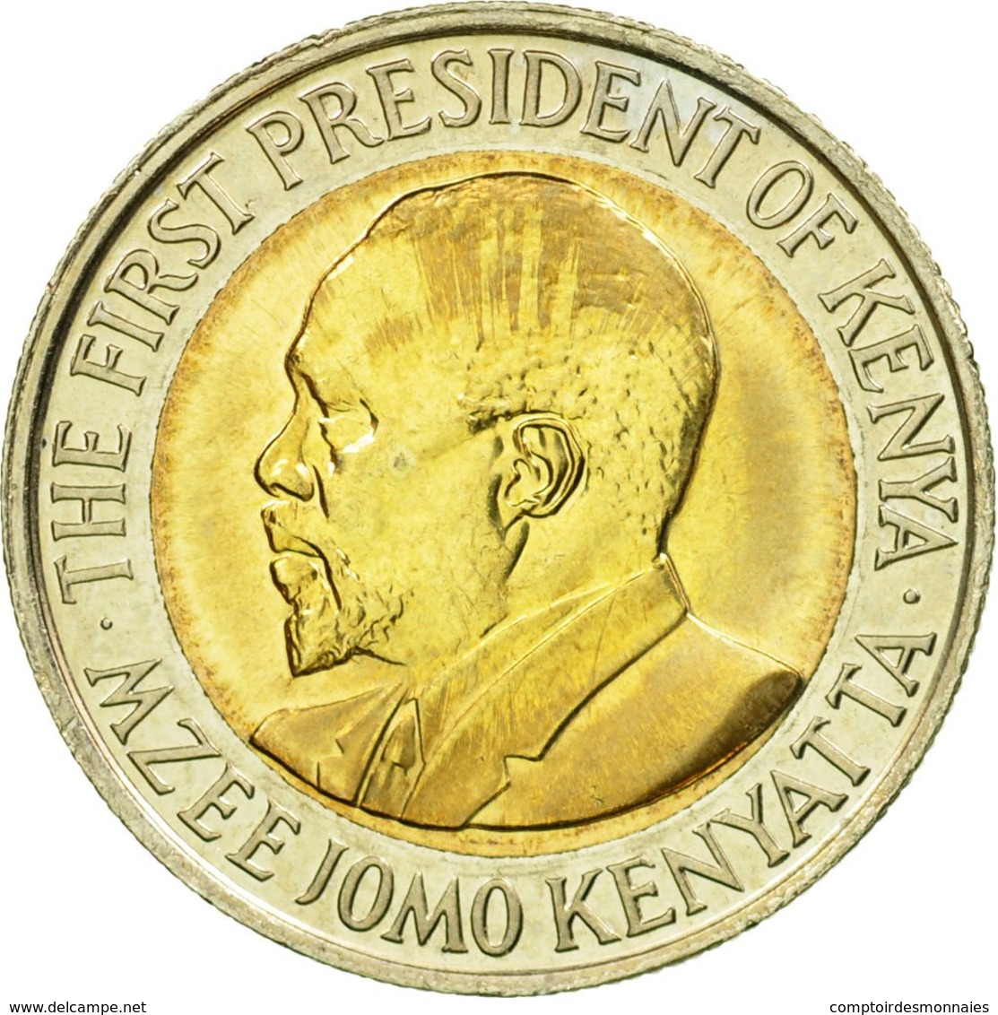 Monnaie, Kenya, 5 Shillings, 2009, British Royal Mint, TTB, Bi-Metallic, KM:37.1 - Kenya