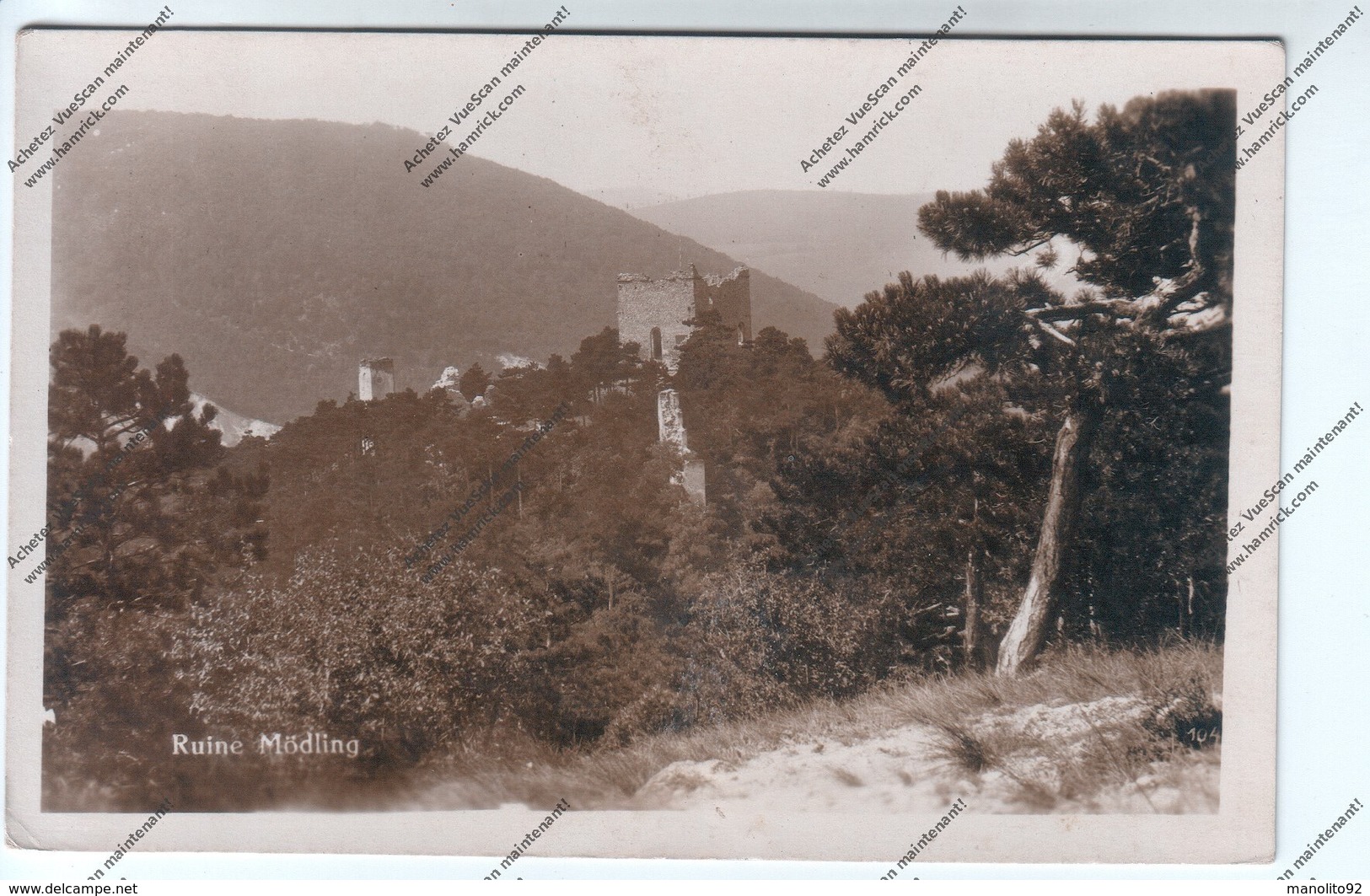 Rare Carte Photo AUTRICHE : Mödling - Ruine - Mödling