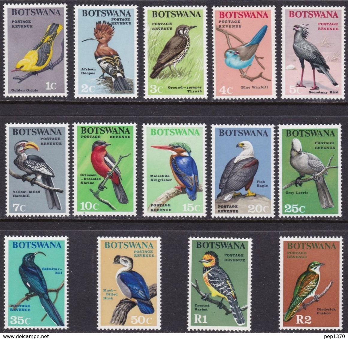 BOTSWANA 1967 - PAJAROS - BIRDS - OISEAUX - YVERT 171-184** - Botswana (1966-...)