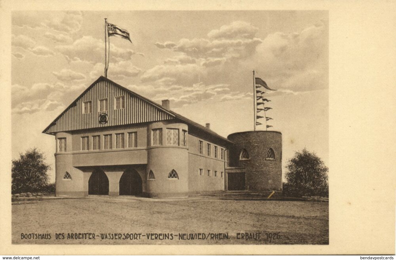 NEUWIED A. Rh., Bootshaus Des Arbeiter-Wassersport-Vereins (1926) Architektur AK - Neuwied