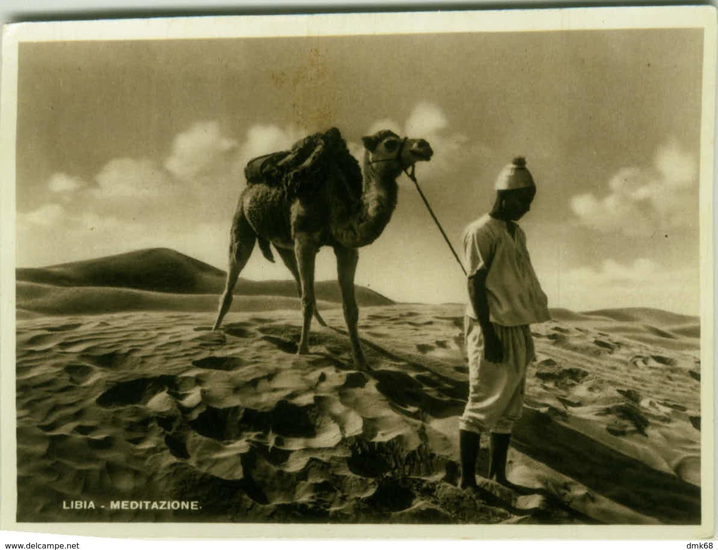 AFRICA - LIBIA / LYBIA - MEDITATION - MAN & CAMEL - EDIT ALI BEN OTMAN - 1930s ( BG345) - Libya