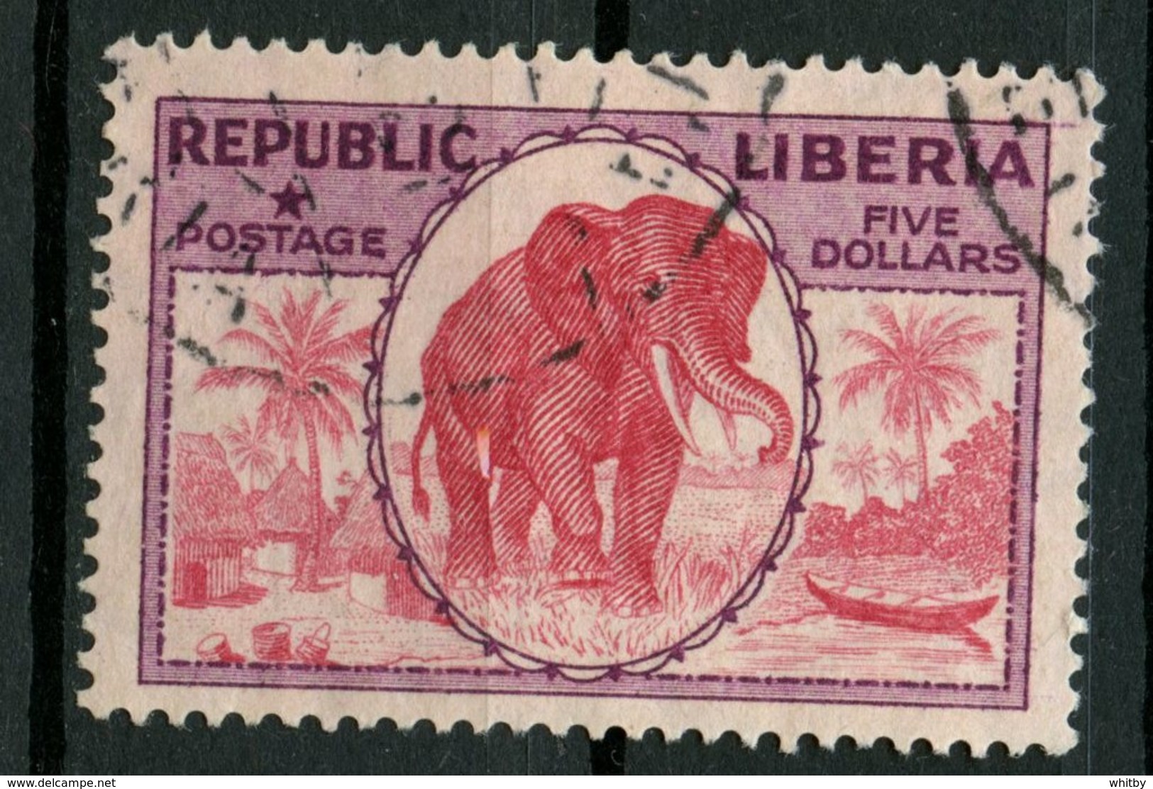 Liberia 1921 $5.00 Elephant Issue #194 - Liberia