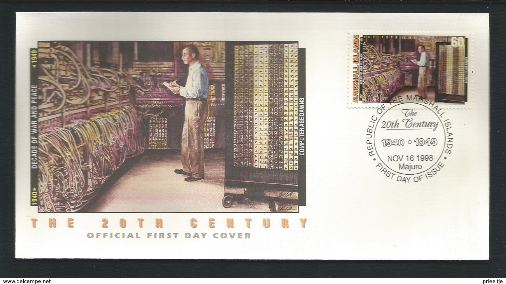 Marshall Islands 1998 The 20th Century ENIAC Computer FDC Y.T. 1037 ** - Marshall