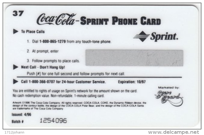 USA C-532 Prepaid Sprint - Advertising, Drink, Coca Cola - MINT - Sprint