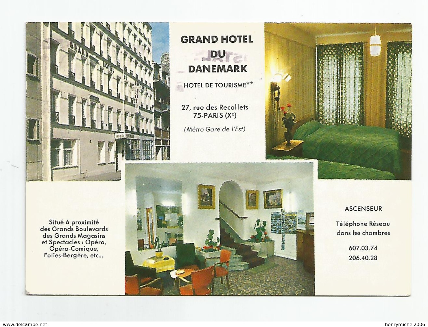 Paris 05 - Grand Hotel Du Danemark  27 Rue Des Recollets 1975 - District 05