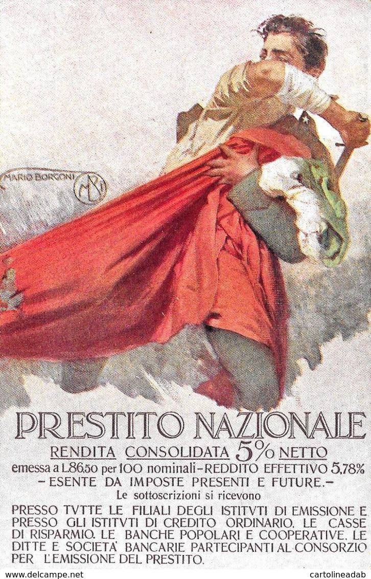 [DC7536] CPA - PRESTITO NAZIONALE RENDITA CONSOLIDATA 5% - FIRMATA MARIO BORGONI - PERFETTA - Old Postcard - Altri & Non Classificati