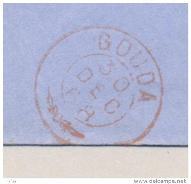 Nederland - 1868 - Takje Stempel GOUDA Op Envelop Naar Schiedam - ...-1852 Préphilatélie