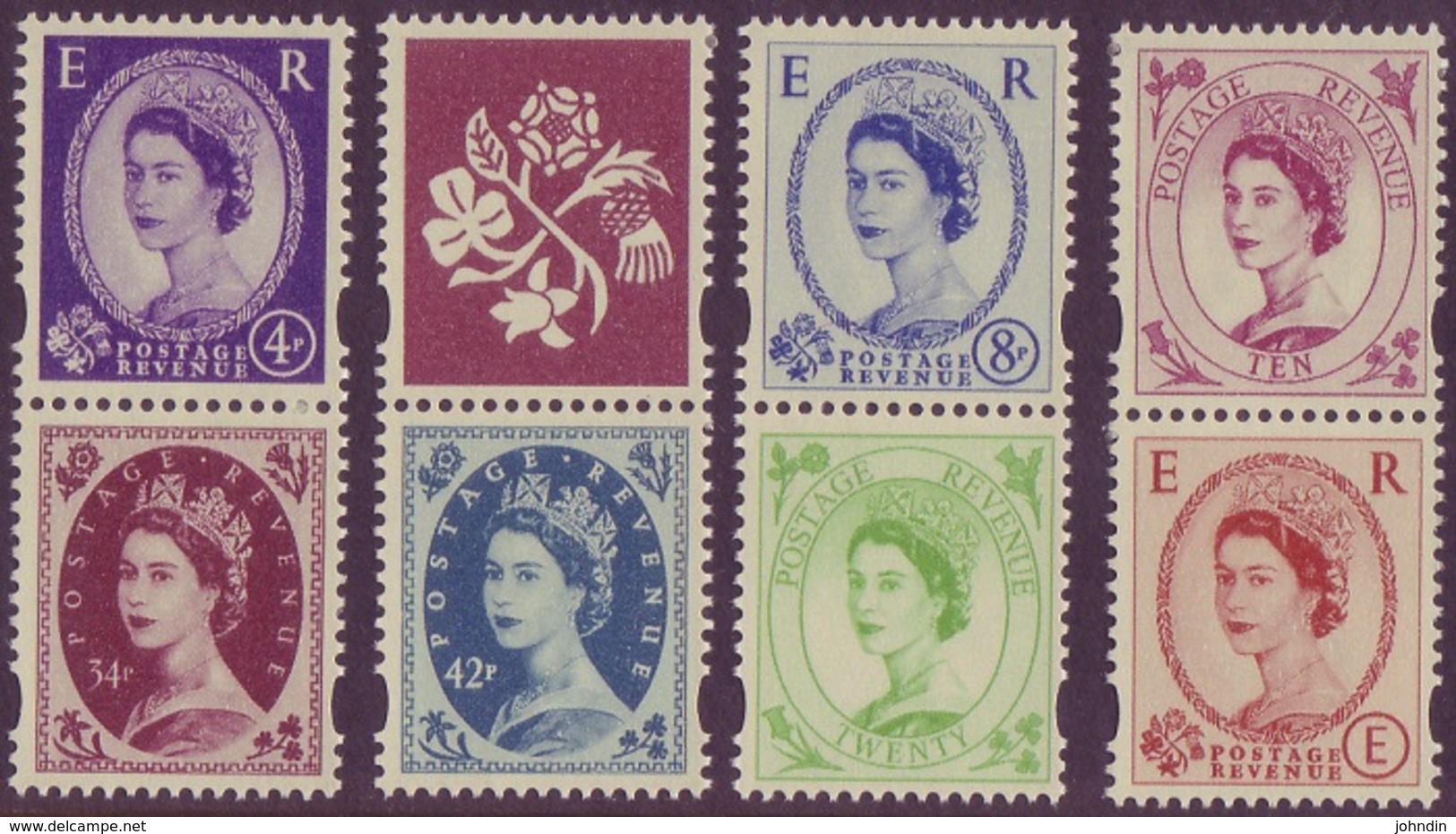 GB 7 X 2003 Decimal Wilding Stamps In Vertical Pairs, Including One With Label - UM/MNH - Unused Stamps