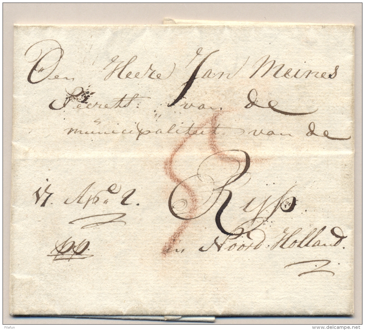 Nederland - 1802 - Complete Vouwbrief Van HAAG Met Geschreven PP Naar De Rijp - ...-1852 Voorlopers