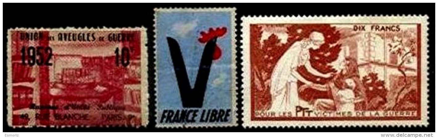 FRANCE, World War II, (*)/* MNG/MLH, F/VF - Vignette Militari