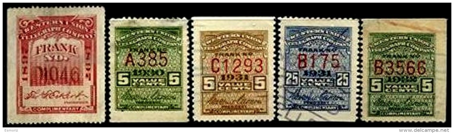 UNITED STATES, Telegraphs, */o M/U, F/VF - Telegraph Stamps