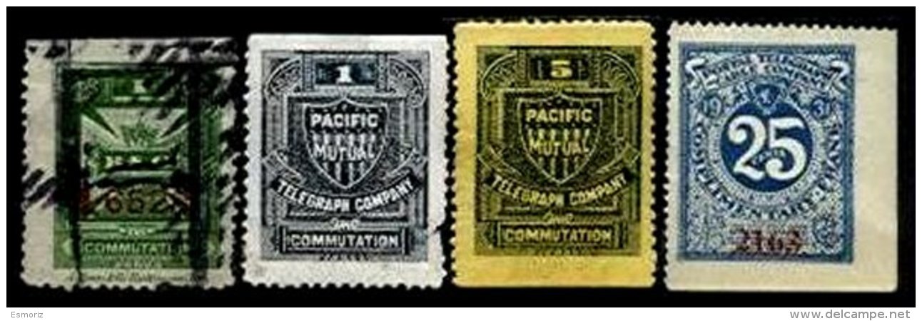 UNITED STATES, Telegraphs, */o M/U, F/VF - Telegraph Stamps