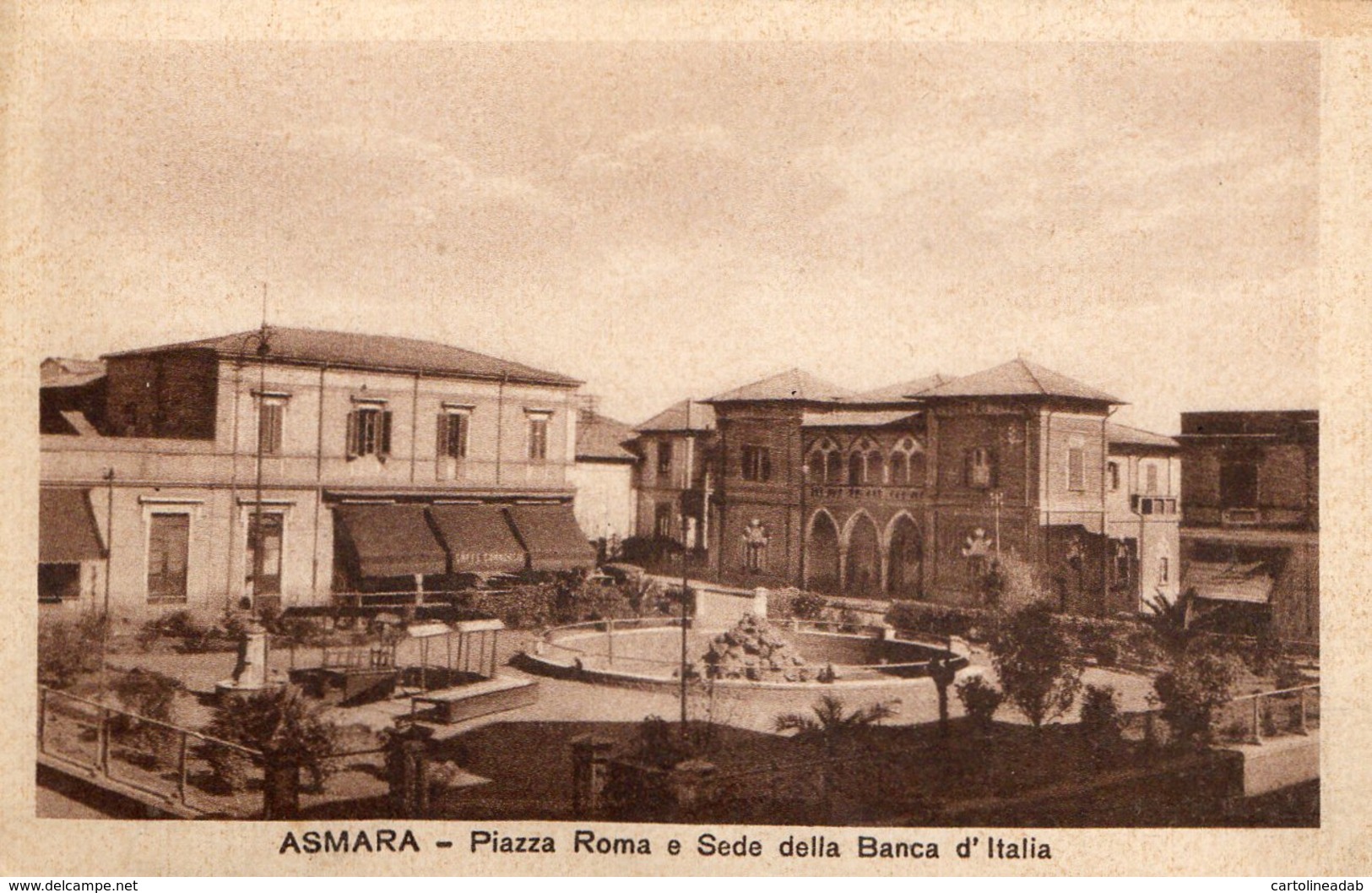 [DC7544] CPA - ERITREA - ASMARA - PIAZZA ROMA E SEDE DELLA BANCA D'ITALIA - Old Postcard - Eritrea
