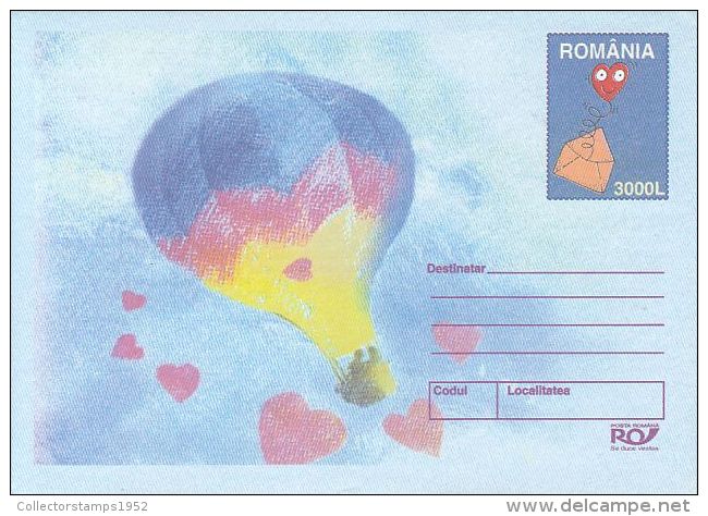 D444- BALLOONS, HEARTS, VALENTINE'S DAY, COVER STATIONERY, 2003, ROMANIA - Other & Unclassified