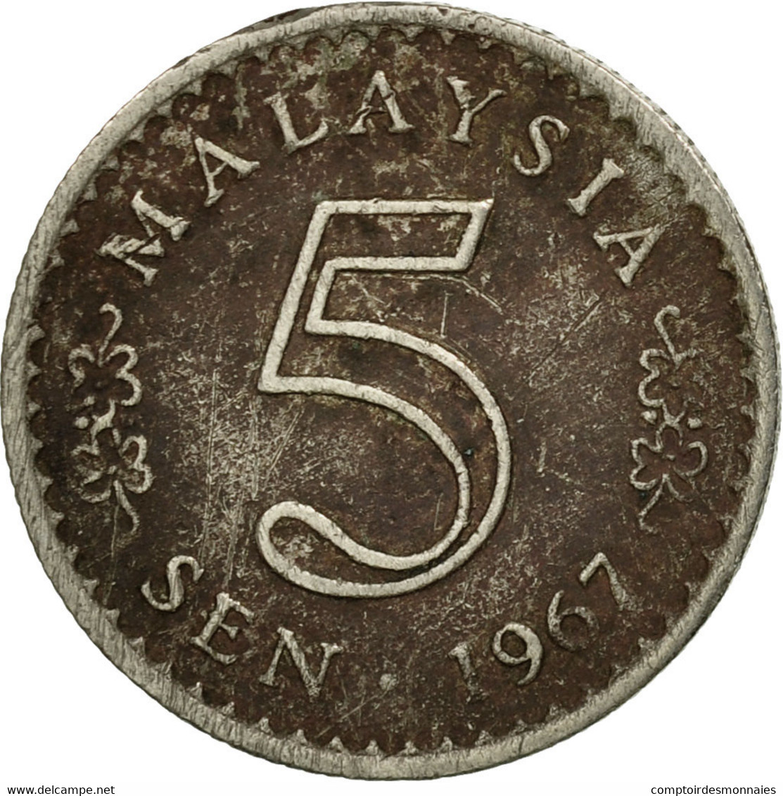 Monnaie, Malaysie, 5 Sen, 1967, Franklin Mint, TTB, Copper-nickel, KM:2 - Malaysia