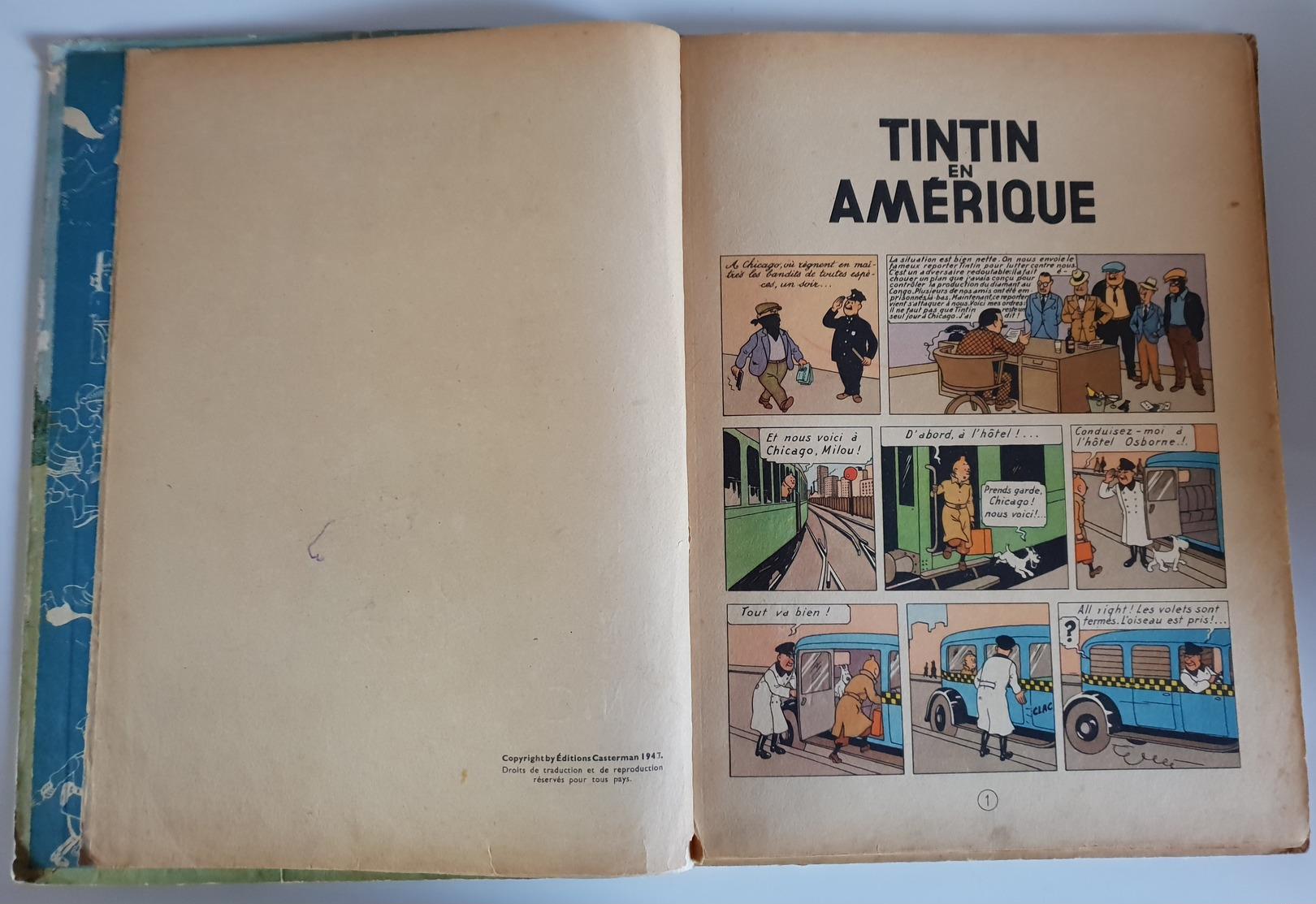 TINTIN EN AMÉRIQUE B1 ©1947 - Tintin