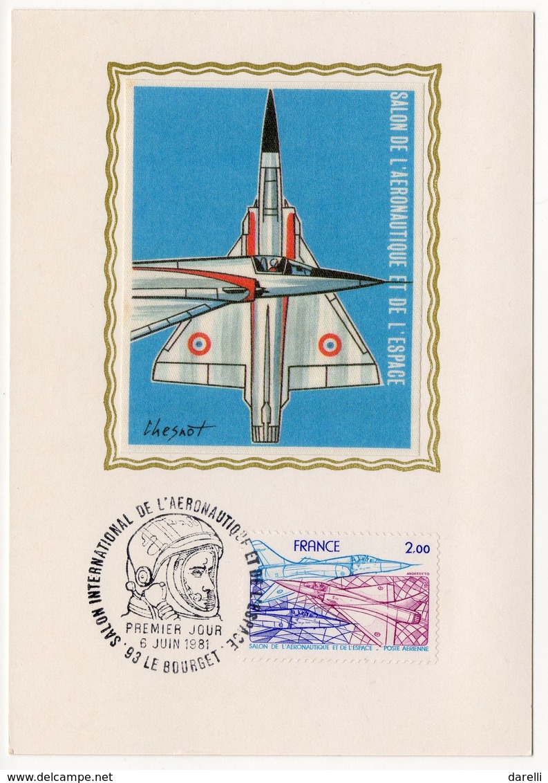 Carte Maximum 1981  - Salon Aéronautique Et De L'Espace - PA 54 - 93 Le Bourget - 06.06.1981  (Réf 18-85) - 1980-1989