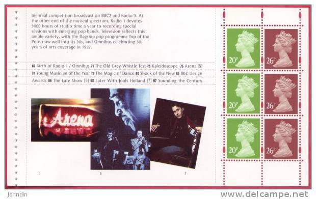 1997 GB 20p & 26p Machins Stamps Booklet Pane SG Y1681L – From BBC Prestige Booklet – UM/ MNH - Machins