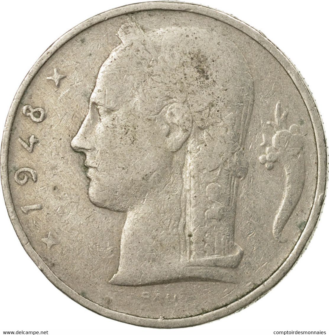 Monnaie, Belgique, 5 Francs, 5 Frank, 1948, TB, Copper-nickel, KM:134.1 - 5 Francs