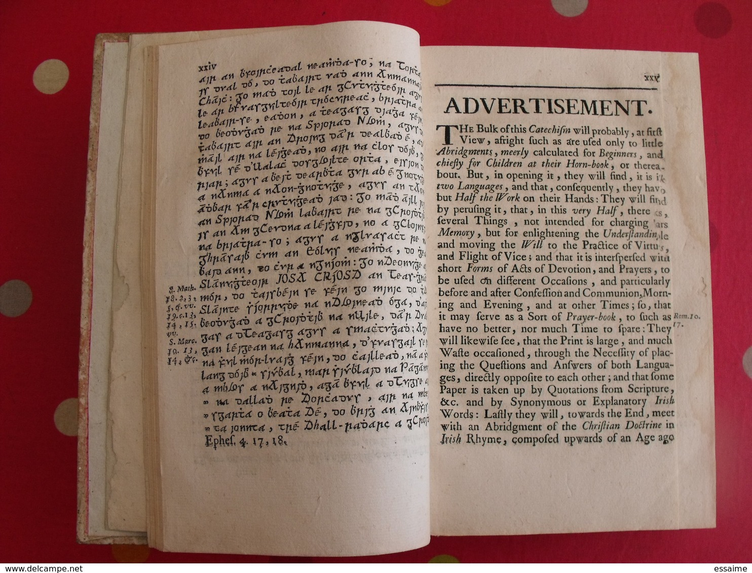 The Catechism Or Christian Doctrine By Way Of Question And Answer. En English Anglais And Irish Irlandais. 1742 - 1700-1799