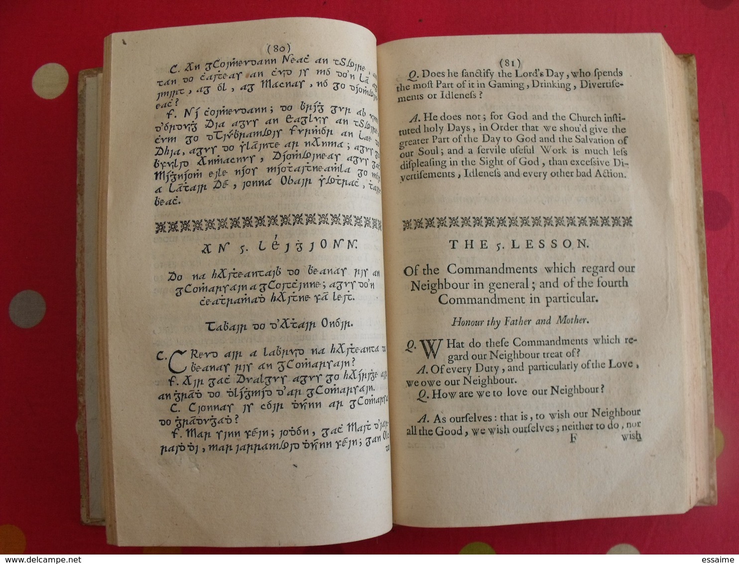 The Catechism Or Christian Doctrine By Way Of Question And Answer. En English Anglais And Irish Irlandais. 1742 - 1700-1799