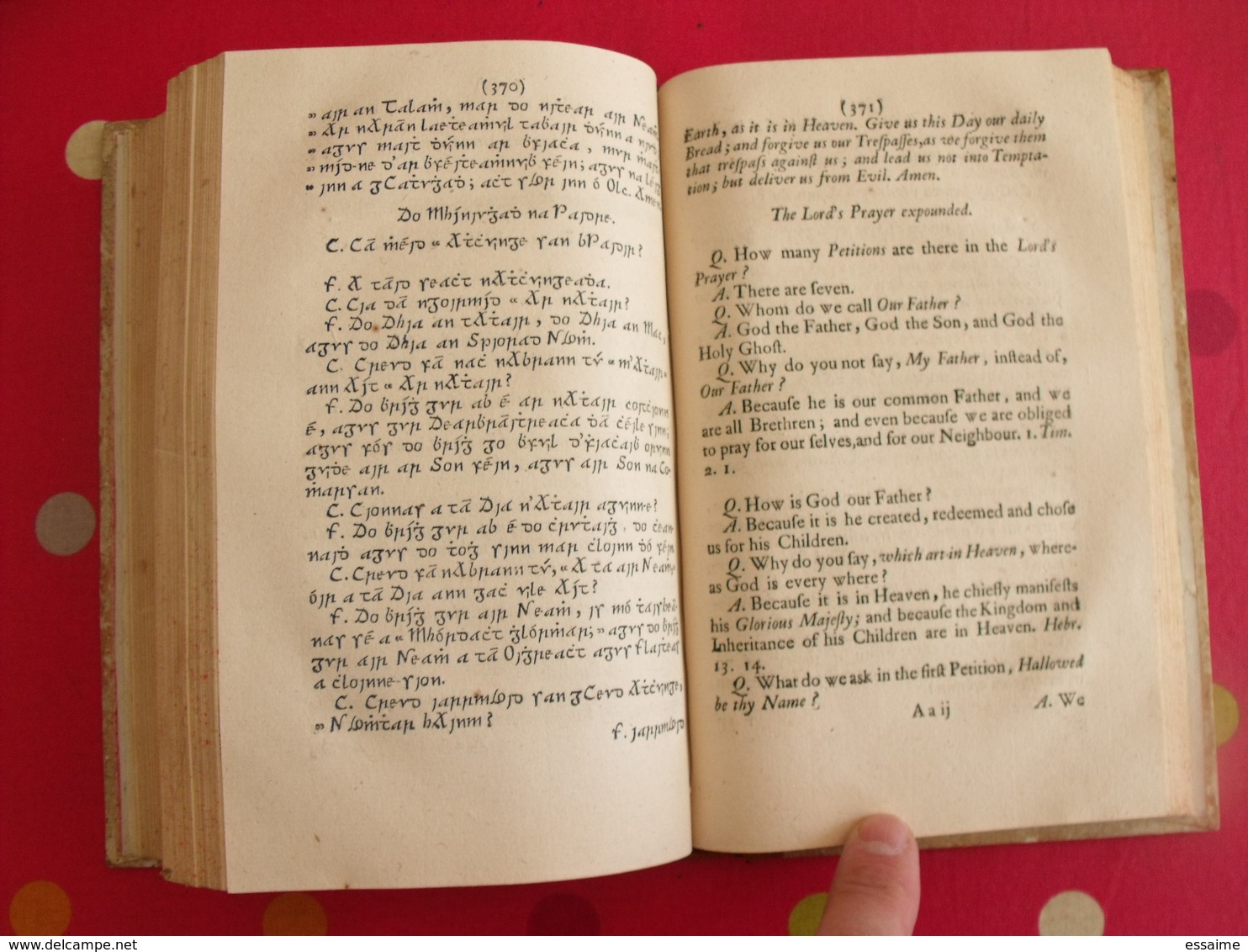 the catechism or christian doctrine by way of question and answer. en english anglais and irish irlandais. 1742