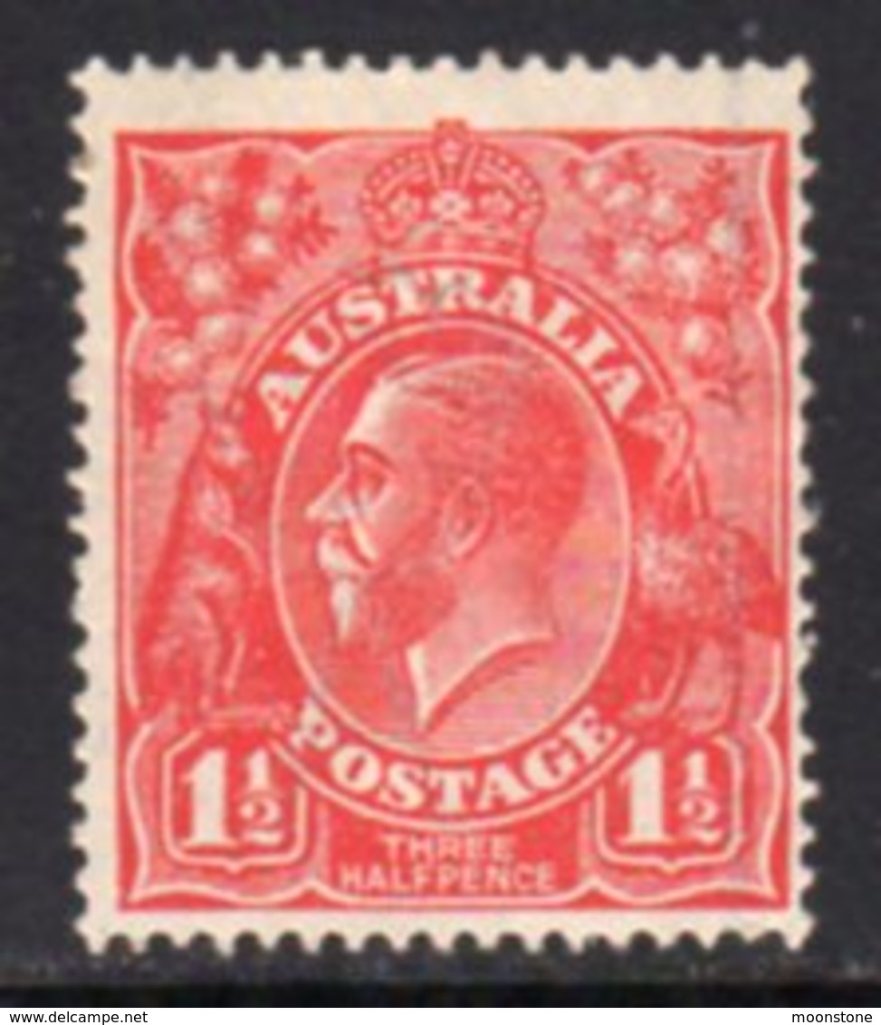 Australia 1924 GV Head 1½d Scarlet, Wmk. 5a, Hinged Mint, SG 77 - Nuevos