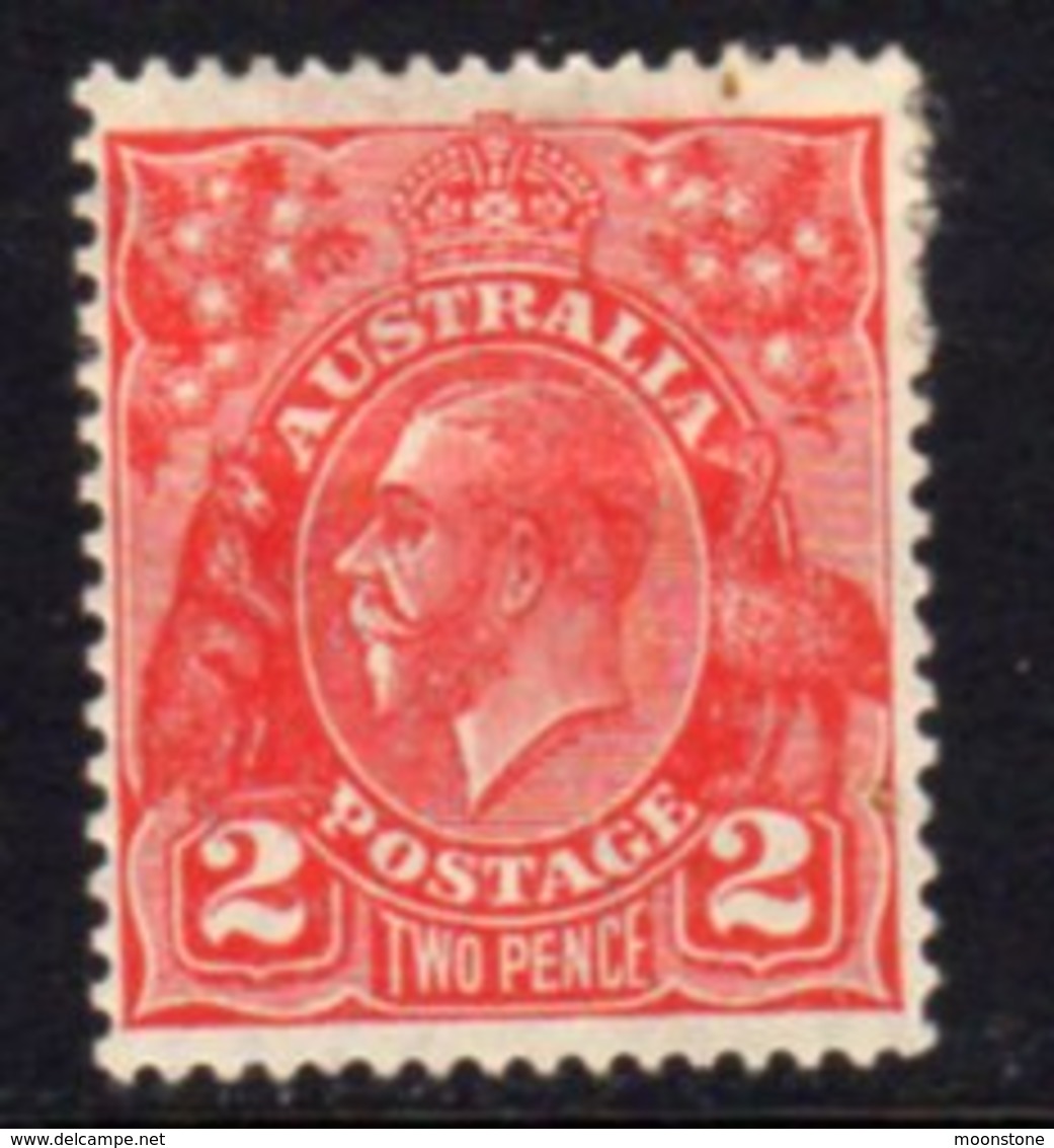 Australia 1926-30 GV Head 2d Scarlet, Die III, Wmk. 7, Perf. 13½x12½, Hinged Mint, SG 99 - Nuovi