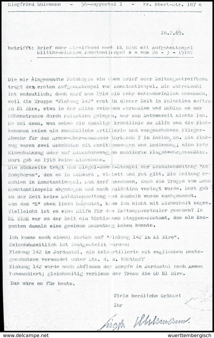 Beleg Deutsche Auslandspost Türkei - Deutsche Militärmission Türkei - Autres & Non Classés