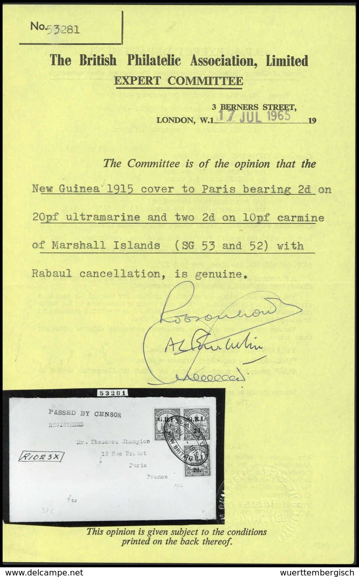 Beleg Deutsche Kolonien Neuguinea Britische Besetzung - Other & Unclassified