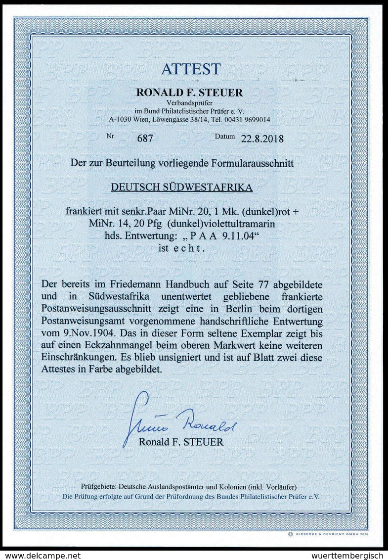 Briefst. Deutsche Kolonien Südwestafrika - Other & Unclassified