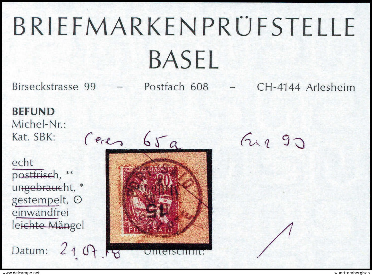 Briefst. Französische Post In Ägypten - Port Said - Other & Unclassified