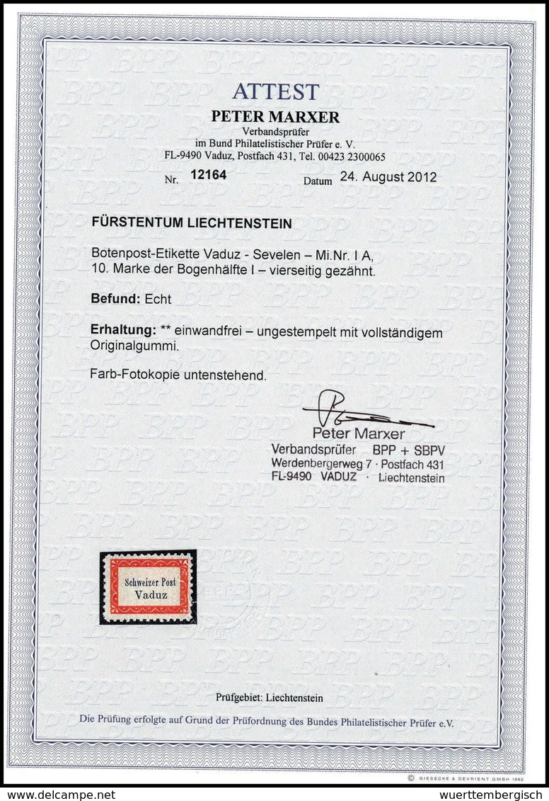 ** Liechtenstein Gemeindebotenpost Vaduz-Sevelen - Other & Unclassified