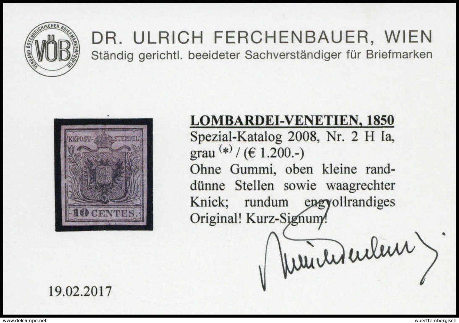 O. Gummi Österreich Lombardei Venetien - Other & Unclassified