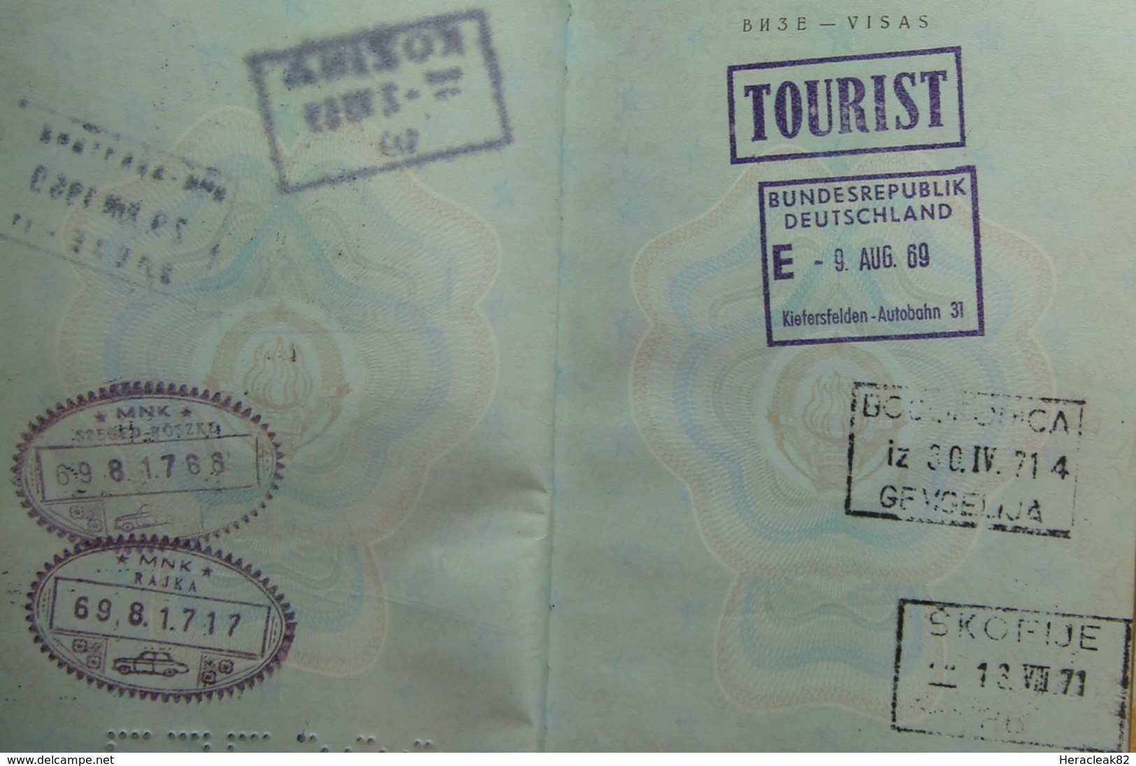 1974 Yugoslavia PASSPORT, Seal Poland, Turkey, Monako, Germany, Hungary, Greece, CCCP, CSSR, RARE