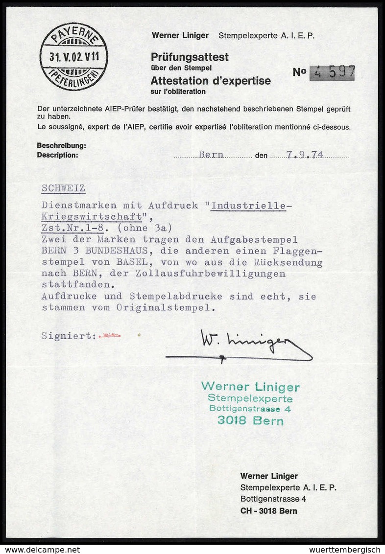 Gest. Schweiz Dienstmarken Für Kriegswirtschaft - Other & Unclassified