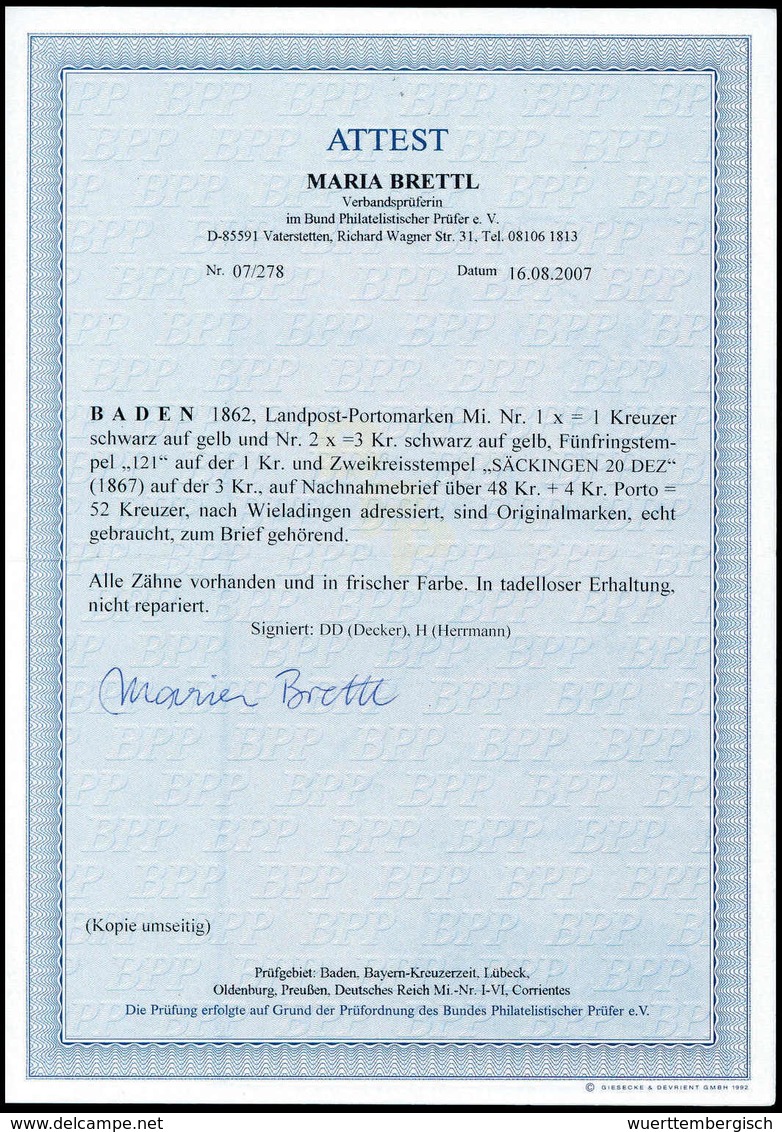 Beleg Altdeutschland Baden Landpost - Other & Unclassified